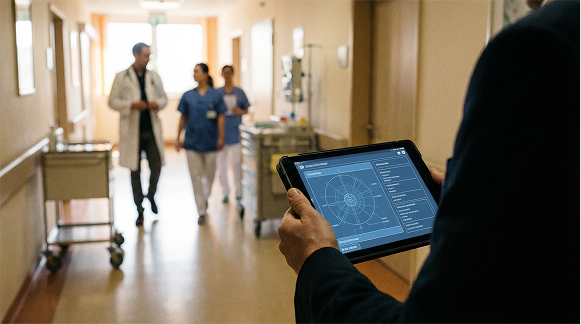 “Hospital facility management software automating compliance and reducing overtime.
