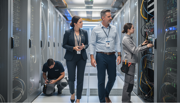 CMMS dashboard showing data center asset telemetry