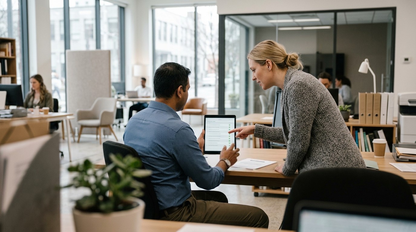 Property manager tracking lease turnover maintenance tasks in a CAFM software dashboard