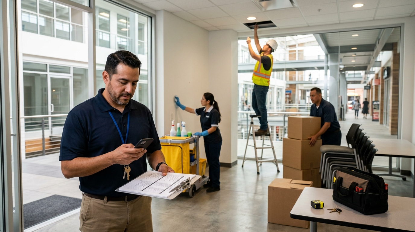 Lease turnover workflow automation in CAFM software system